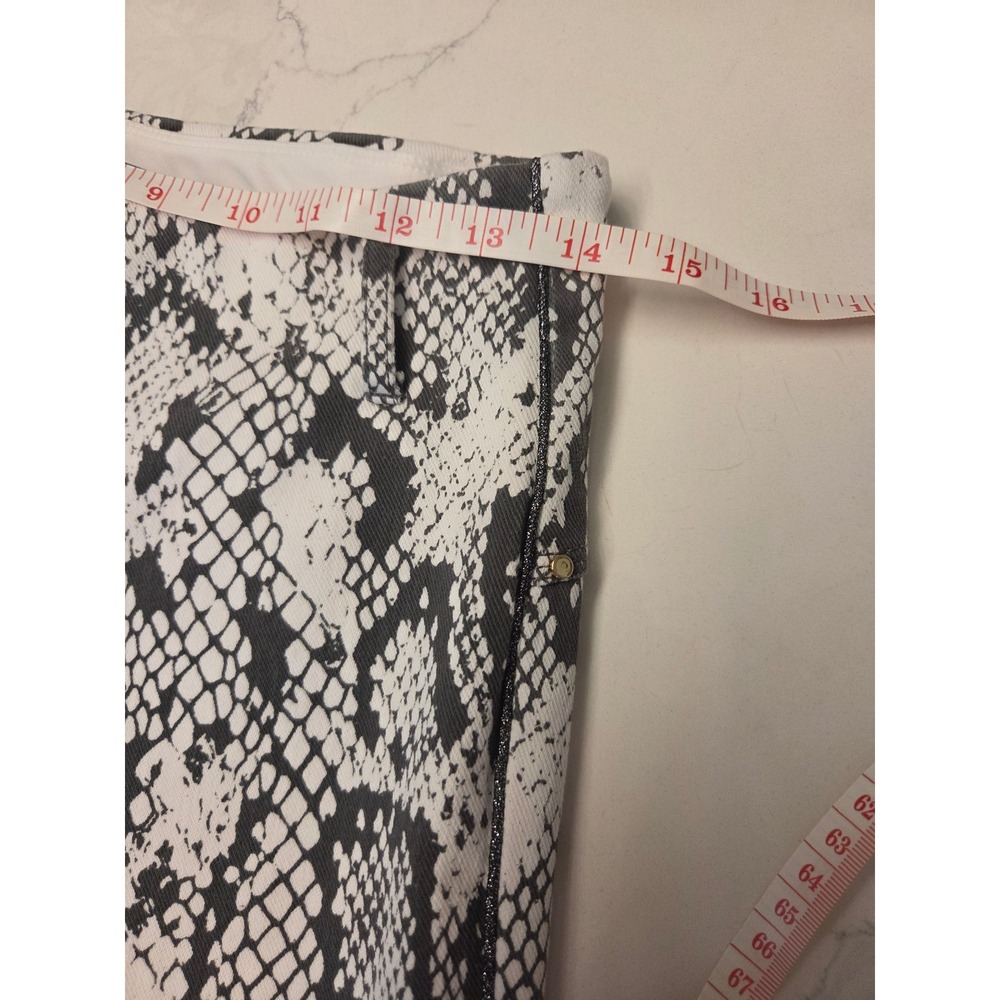 Lysse Snake Print Crop Pants Grey White Metallic Side Stripe Straight Leg 28 - Picture 7 of 10